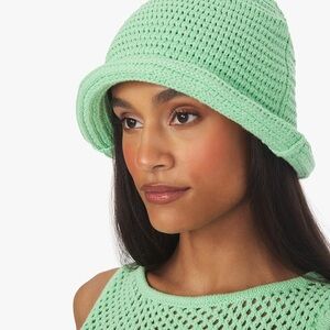WeWoreWhat Mint Crochet Bucket Hat